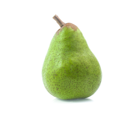 green pear isolated on white backgroundの写真素材