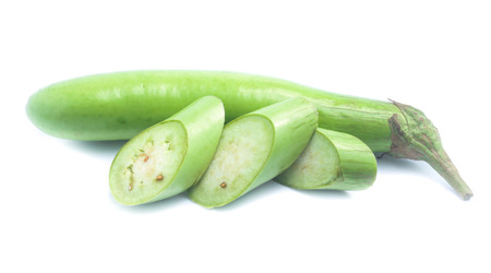 green eggplants on white backgroundの写真素材