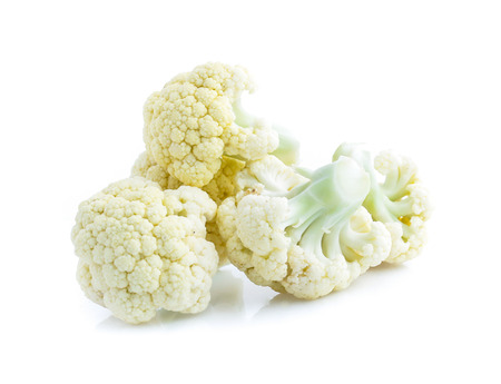 Cauliflower isolated on white backgroundの写真素材