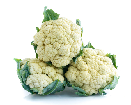 Cauliflower isolated on white backgroundの写真素材