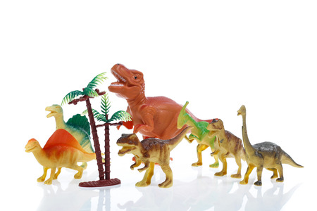 dinosaurs  on white backgroundの写真素材