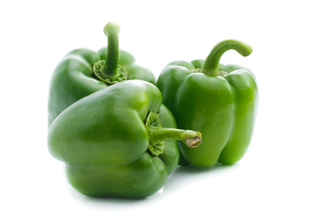 Green pepper on white backgroundの写真素材