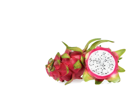 coyp space Dragon fruit isolated on white backgroundの写真素材