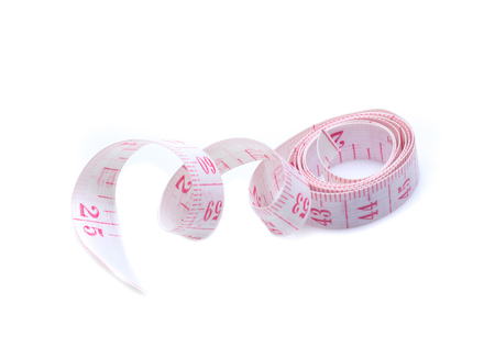 white tape measuring isolated on a white background