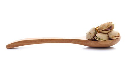 Pistachio nuts. Isolated on a white backgroundの写真素材