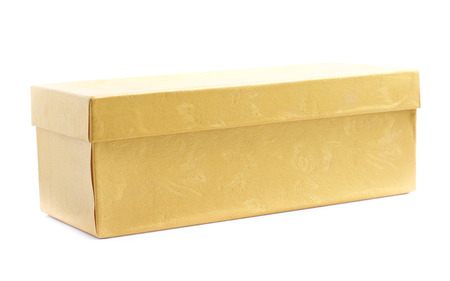 yellow gift box isolated on white