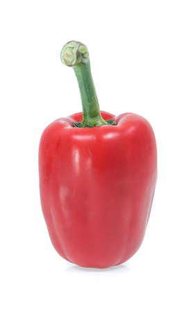 peppers with white background. Cut in half with slicesの写真素材