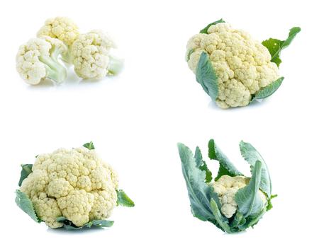 Cauliflower isolated on white background(Set)の写真素材