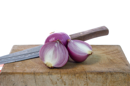 red onion isolated on the white backgroundの写真素材