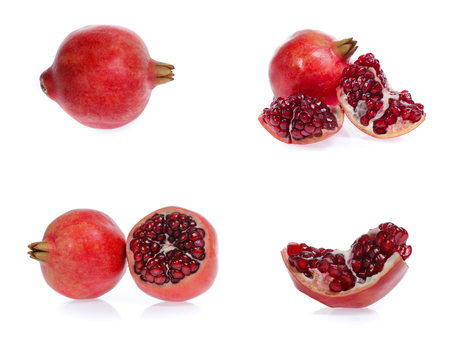 set of Pomegranate   isolated on white backgroundの写真素材
