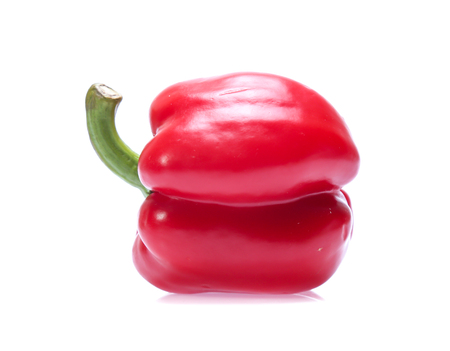 Red sweet pepper isolated on a white backgroundの写真素材