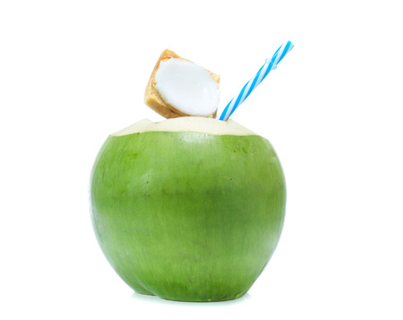 Green coconuts isolated on white background