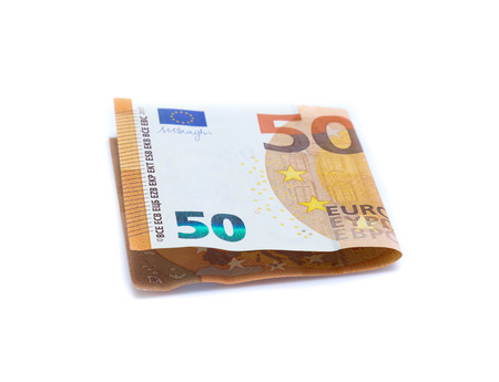 money euro bills isolated on white