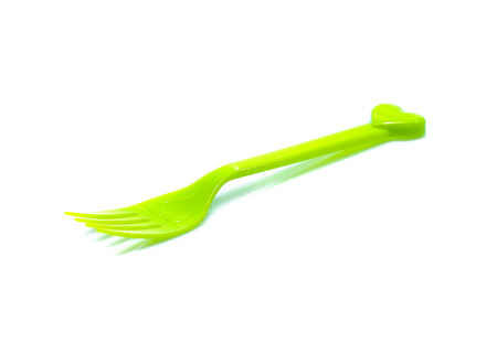 plastic  fork, spoon isolated on white backgruond