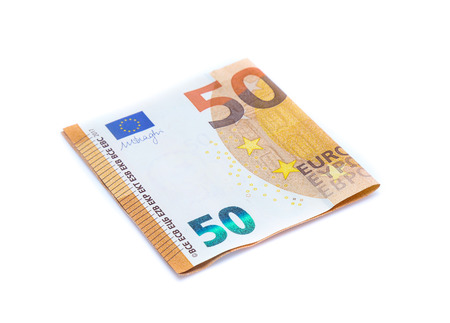 money euro bills isolated on whiteの写真素材