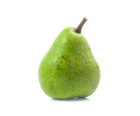 green pear isolated on white backgroundの写真素材