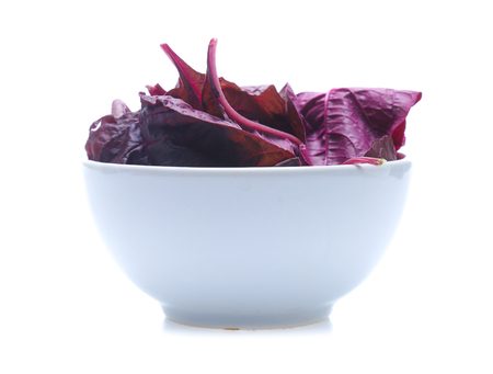red spinach isolated on white backgroundの写真素材
