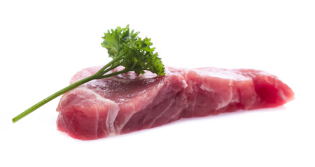 Fresh raw beef steak isolated on white backgroundの写真素材