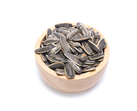 Sunflower seeds isolated on white backgroundの写真素材