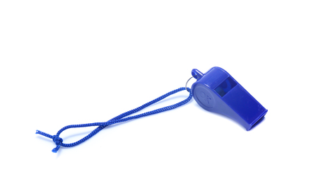 sport whistle isolated on white backgroundの写真素材
