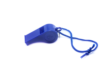 sport whistle isolated on white backgroundの写真素材