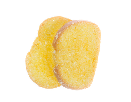 dry  bread isolated on whiteの写真素材
