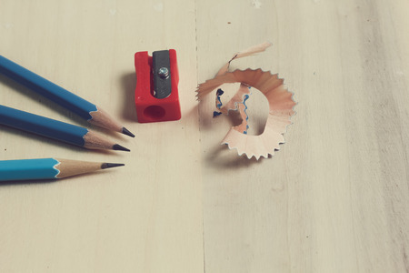 vintage pencil  on wood background