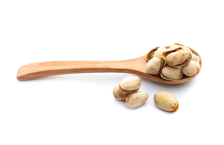Pistachio nuts. Isolated on a white backgroundの写真素材