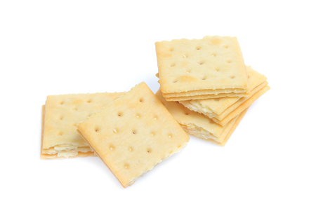 Cracker isolated on over white backgroundの写真素材