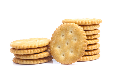 Cracker isolated on over white backgroundの写真素材