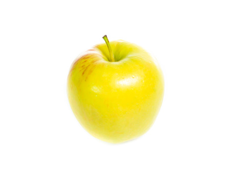 yellow apples isolatedの写真素材