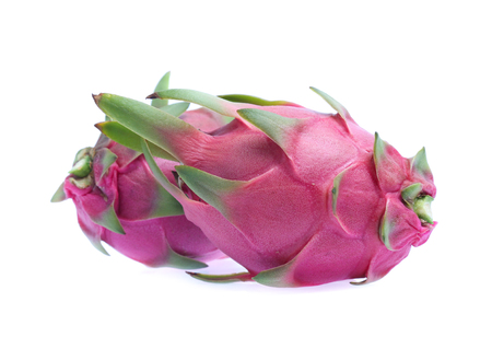 Dragon fruit isolated on white backgroundの写真素材