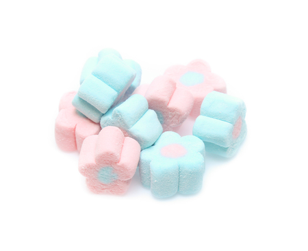 Marshmallows isolated on whiteの写真素材