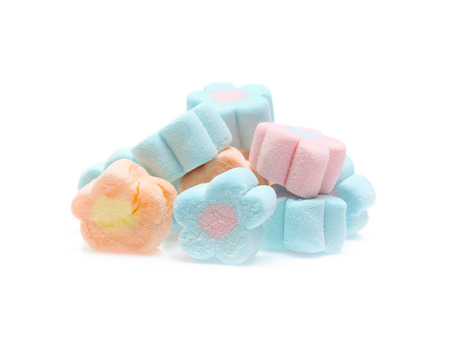 Marshmallows isolated on whiteの写真素材