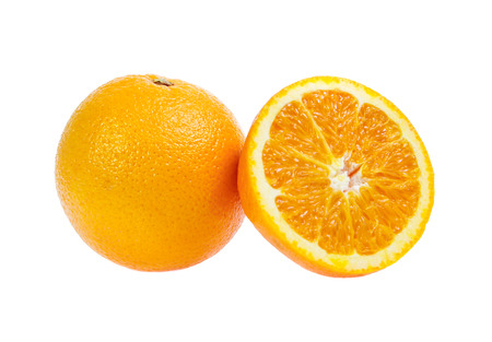 Orange fruit isolated on whiteの写真素材