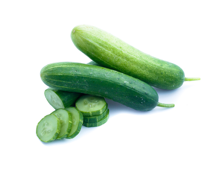 Cucumber  isolated on whiteの写真素材