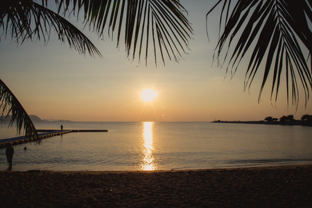 Beautiful sunset over the ocean. Sunrise in the sea