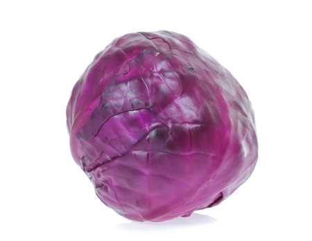 Red cabbage isolated on whiteの写真素材