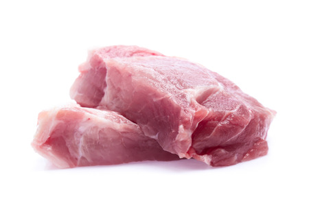 Fresh raw beef steak isolated on white backgroundの写真素材