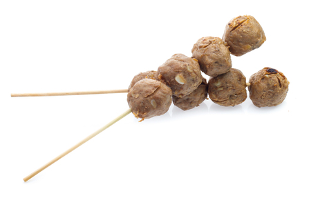 Meatball isolated on white backgroundの写真素材