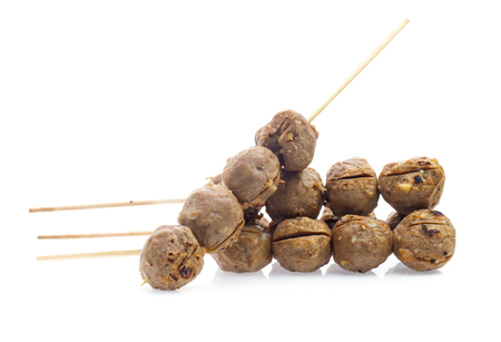 Meatball isolated on white backgroundの写真素材