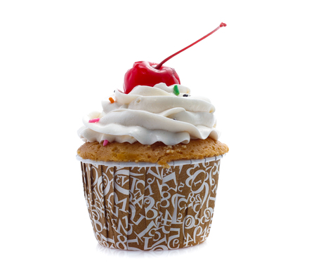 cupcakes isolated on whiteの写真素材