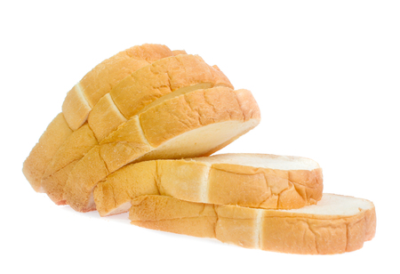 slice of bread on white backgroundの写真素材