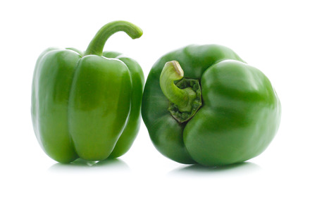 Green pepper on whiteの写真素材