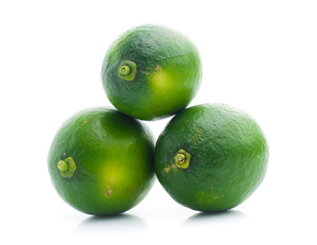 Lime isolated on whiteの写真素材