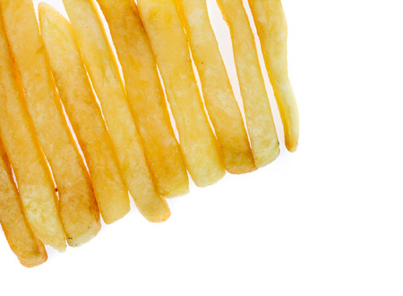 French fries on a white
