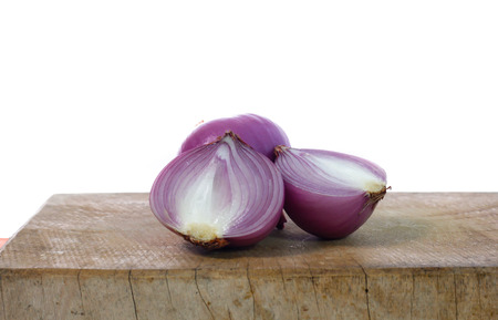 Red onion isolated on the whiteの写真素材