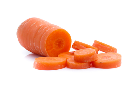 Fresh carrots isolated on whiteの写真素材