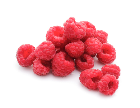 Raspberries isolated on whiteの写真素材