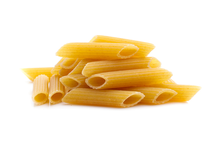 Heap of pasta on whiteの写真素材